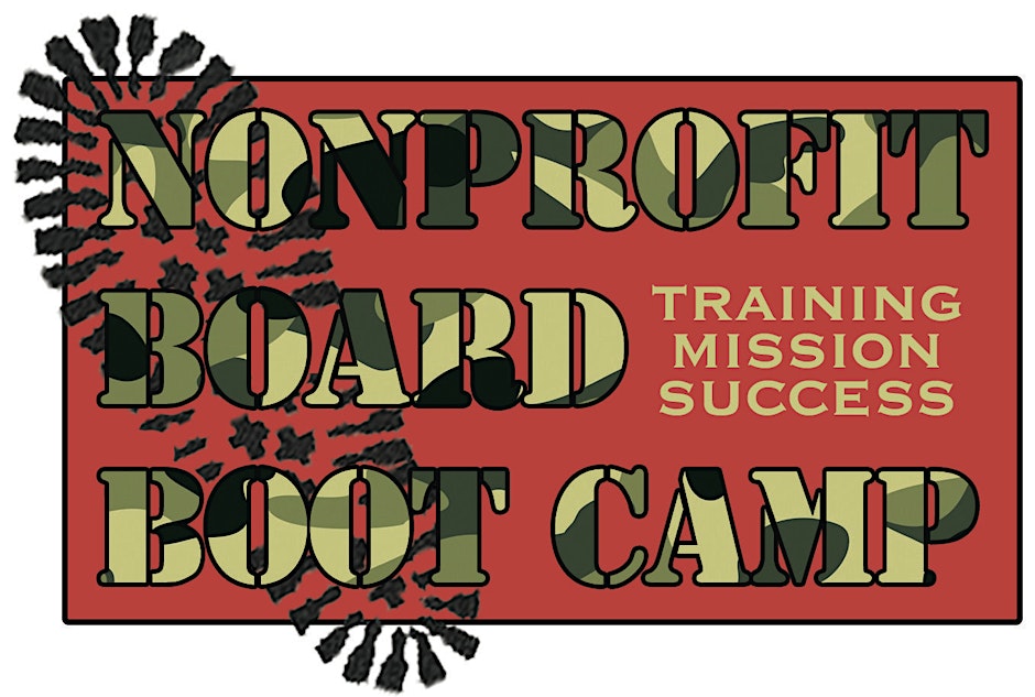 Nonprofit board boot camp a decorative logo